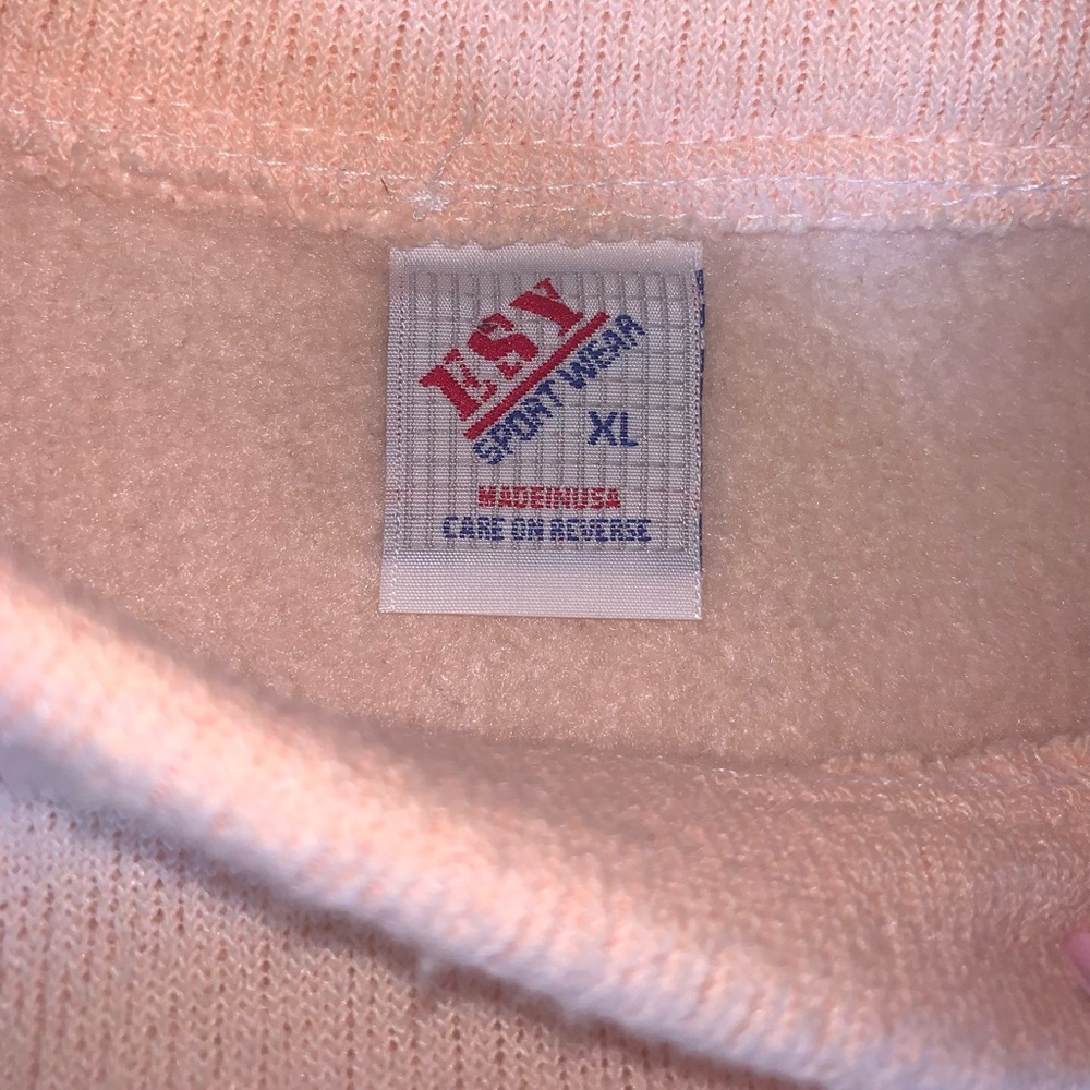 Vintage Peachy Color Virginia Beach Embroidered Pull-Over Long Sleeve Sweatshirt - Picture 4 of 6